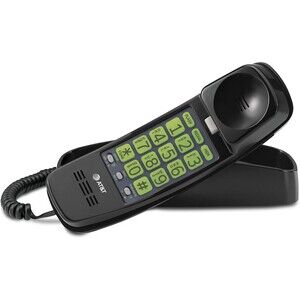 AT&T Trimline 213-11 Corded Telephone Extra Large Buttons Black Wall Desk Phone